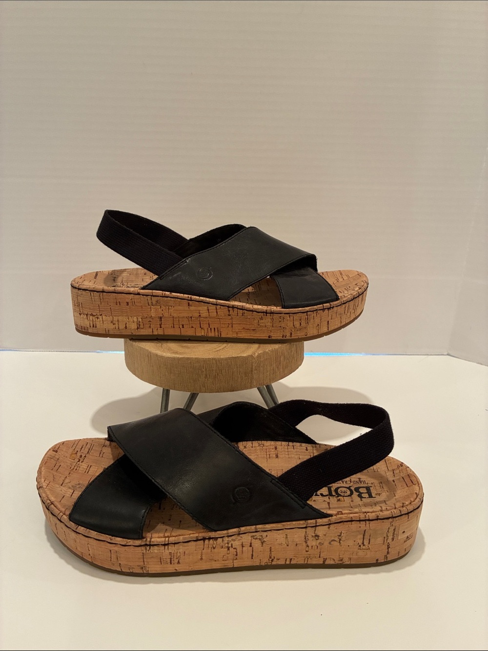 Born Black Cork Platform Slingback Sandals -  Women